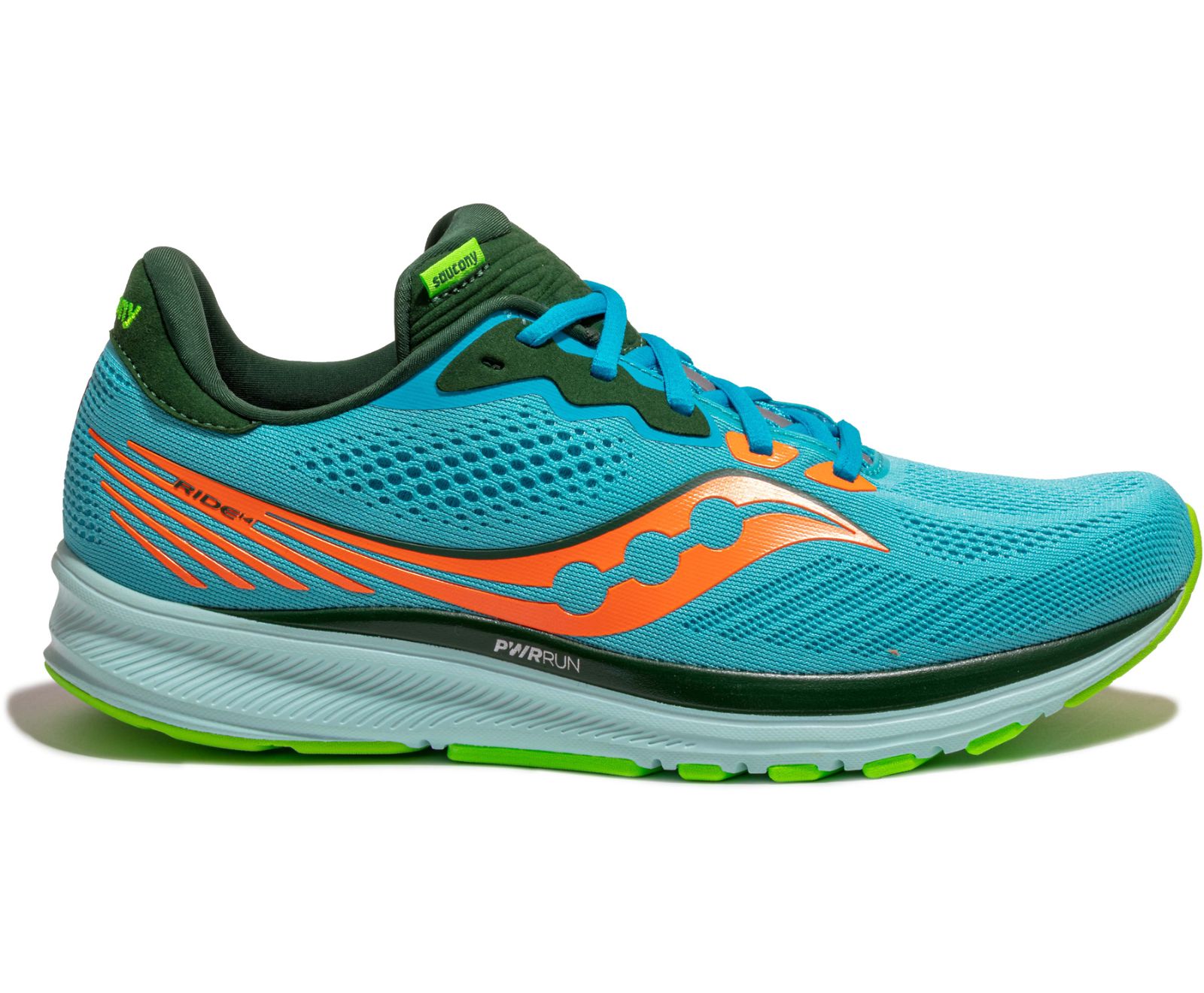 Férfi Saucony Ride 14 Futócipő Kék Olivazöld Narancssárga | HU 561MQZ